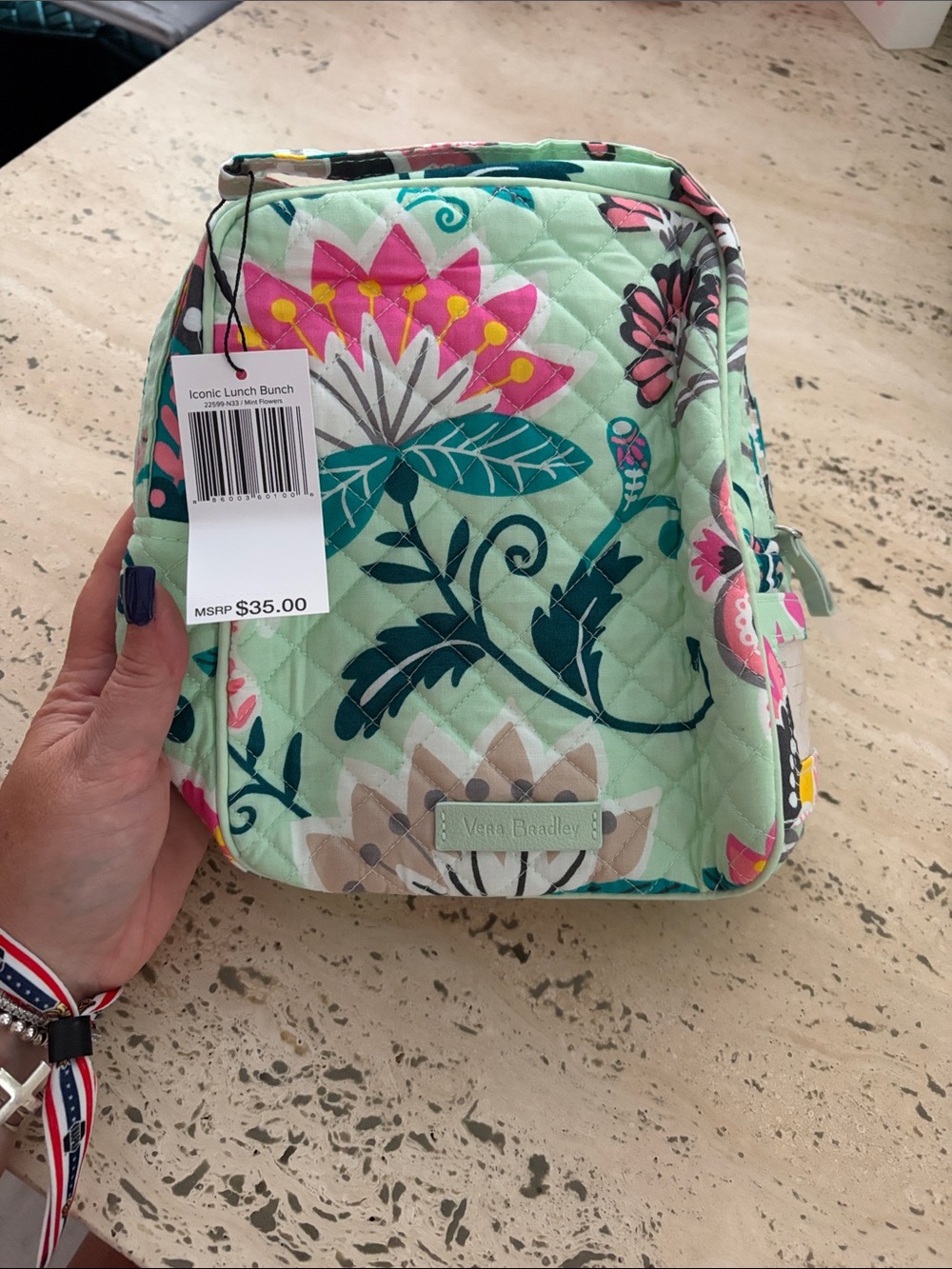 Vera Bradley Iconic Lunch Bunch Mint Flowers